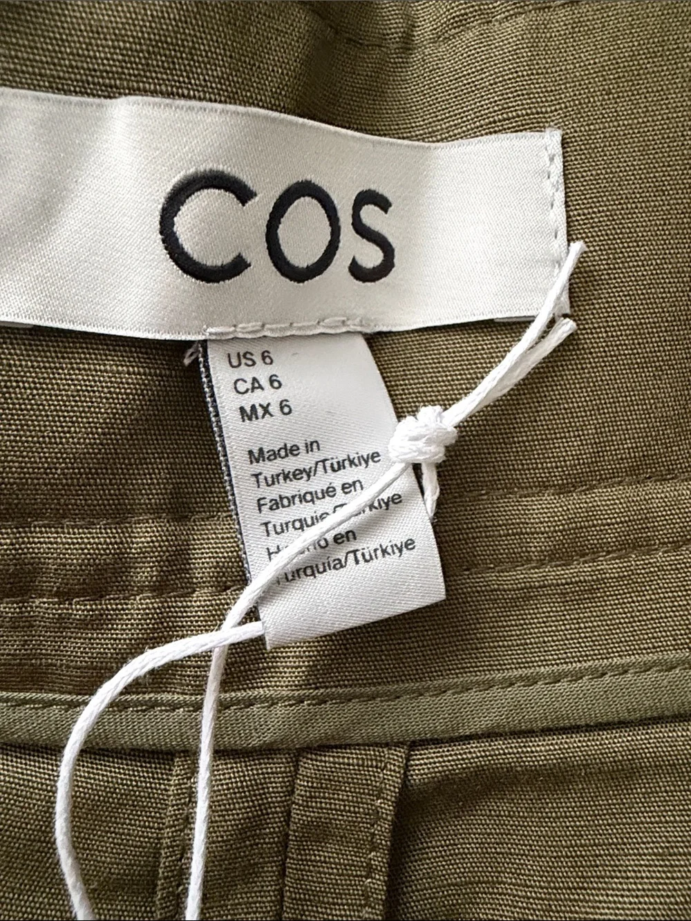 COS Olive Green Women's Pleated Shorts